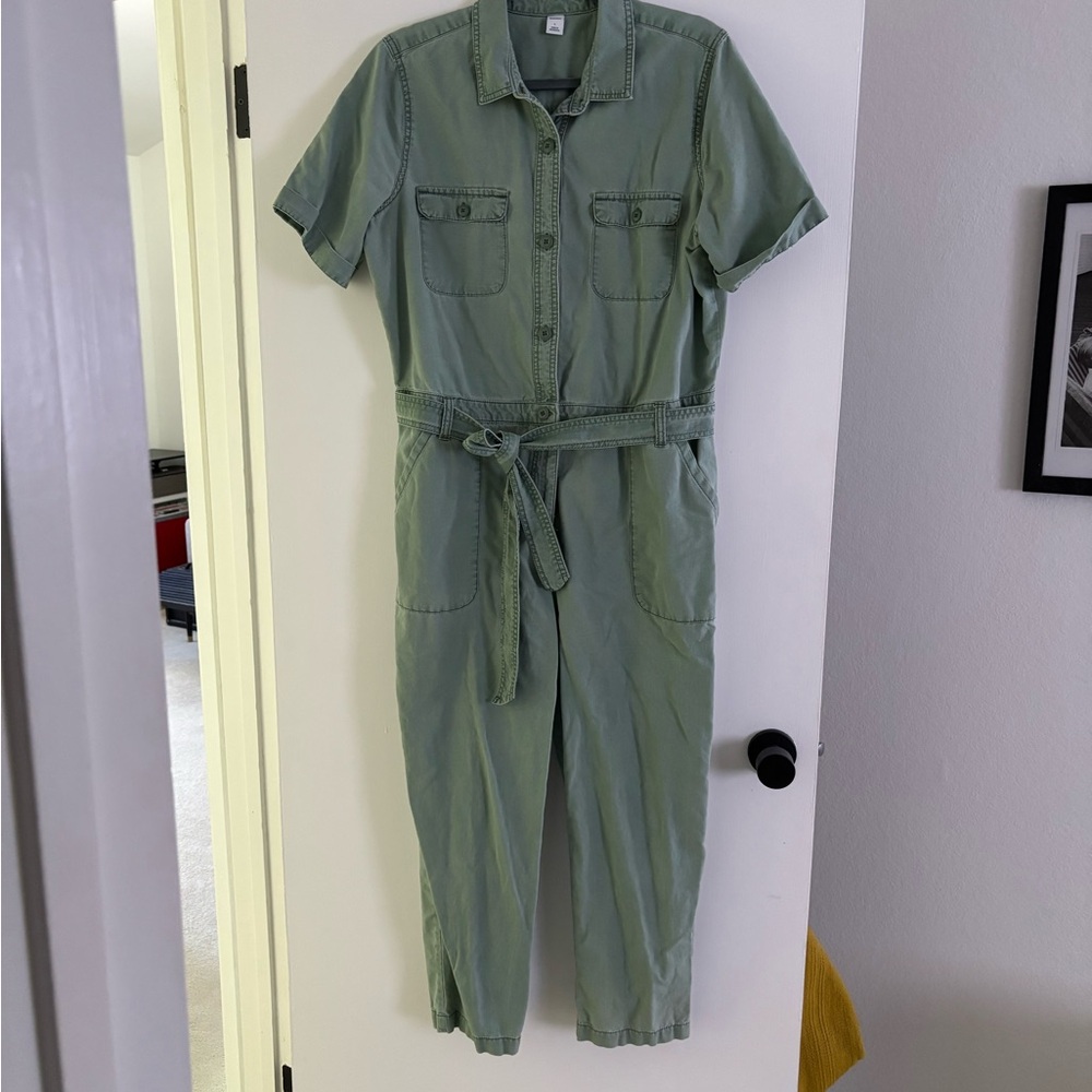 Old Navy Sage Green Utility Jumpsuit